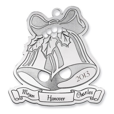 Christmas Bells Ornament Sterling Silver QQ354, MPN: QQ354,