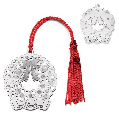 Christmas Wreath Ornament Sterling Silver QQ344, MPN: QQ344,