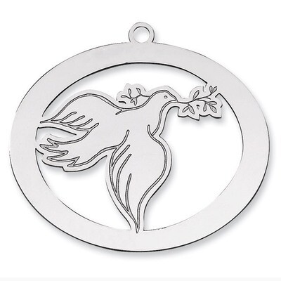 Blank Christmas Dove Ornament Sterling Silver QQ357B, MPN: QQ357B,