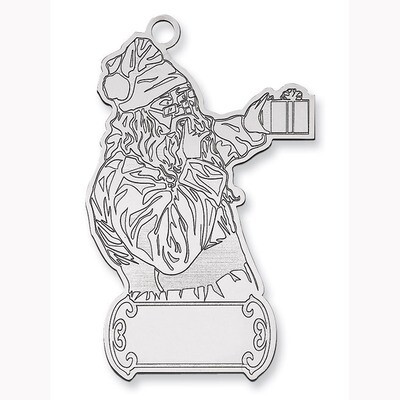 Blank Christmas Santa Ornament Sterling Silver QQ364B, MPN: QQ364B,