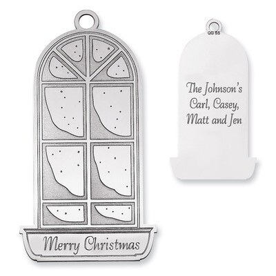 Christmas Window Pane Ornament Sterling Silver QQ347, MPN: QQ347,
