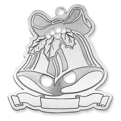 Blank Christmas Bells Ornament Sterling Silver QQ354B, MPN: QQ354B,