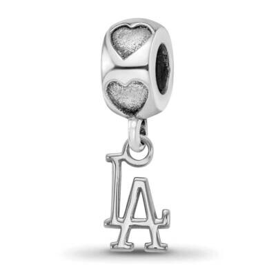 Los Angeles Dodgers LA on Heart Bead Sterling Silver Rhodium-plated DOD006BD2-SS, MPN: DOD006BD2-SS…