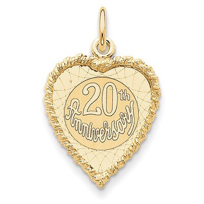 Happy 20th Anniversary Charm 14k Gold XAC582, MPN: XAC582, 883957484631
