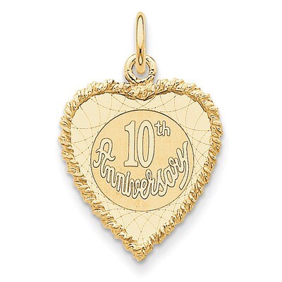 Happy 10th Anniversary Charm 14k Gold XAC581, MPN: XAC581, 883957373409