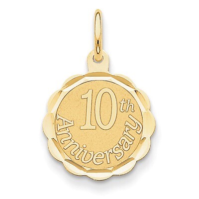 Happy 10th Anniversary Charm 14k Gold XAC578, MPN: XAC578, 883957469355