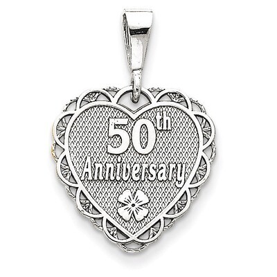 Polished Faceted Reversible 50th Anniversary Pendant 14k White Gold D1080, MPN: D1080, 883957861821