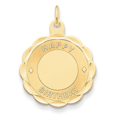 Happy Birthday Disc Pendant 14k Gold XAC767, MPN: XAC767, 883957344225