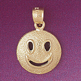 Dazzlers Jewelry Happy Face Pendant Necklace Charm Bracelet in Yellow, White or Rose Gold 6078, MPN…
