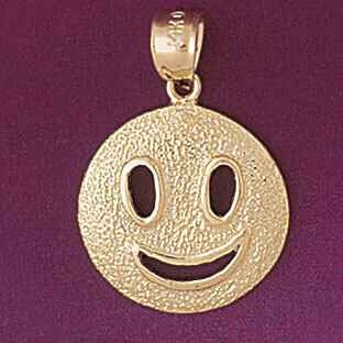 Dazzlers Jewelry Happy Face Pendant Necklace Charm Bracelet in Yellow, White or Rose Gold 6077, MPN…