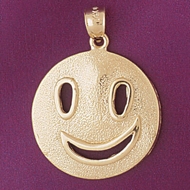 Dazzlers Jewelry Happy Face Pendant Necklace Charm Bracelet in Yellow, White or Rose Gold 6076, MPN…