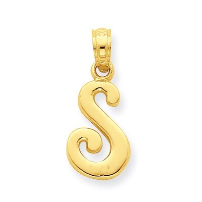 S Script Initial Pendant 14k Gold YC993S, MPN: YC993S, 637218007165