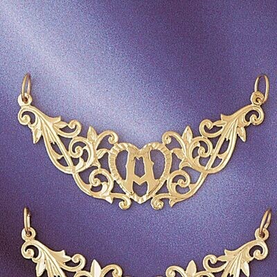 Dazzlers Jewelry Initial A Heart Pendant Necklace Charm Bracelet in Yellow, White or Rose Gold 9578…