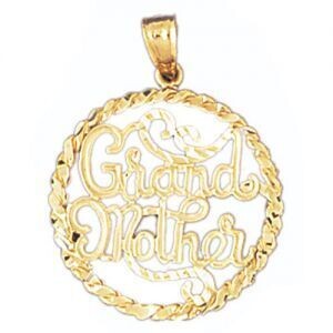 Dazzlers Jewelry Grandma Grandmother Pendant Necklace Charm Bracelet in Yellow, White or Rose Gold …