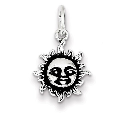 Sun Charm Antiqued Sterling Silver QC7535, MPN: QC7535, 886774760360