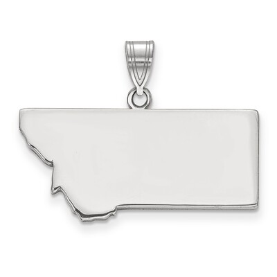 Montana State Pendant Charm 14k White Gold Engravable XNA707W-MT, MPN: XNA707W-MT, 886774753584