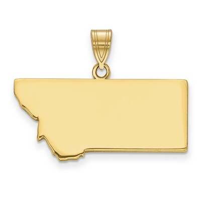 Montana State Pendant Charm Gold-plated on Silver Engravable XNA707GP-MT, MPN: XNA707GP-MT, 8867747…