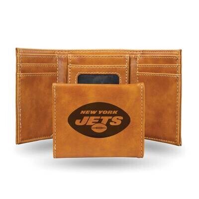 NFL New York Jets Brown Faux Leather Trifold Wallet GC7791, MPN: GC7791, 767345604453