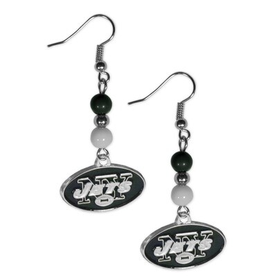 NFL New York Jets Fan Bead Dangle Earrings GC5714