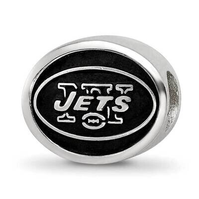 Enameled New York Jets NFL Bead Sterling Silver QRS3063, MPN: QRS3063, 191101787423