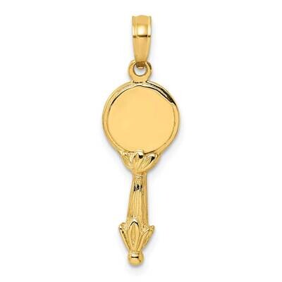 Hand Mirror Charm 14k Gold 3-D K7140, MPN: K7140, 637218008575