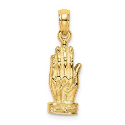 Praying Hands Charm 14k Gold 3-D K8594, MPN: K8594, 637218092246