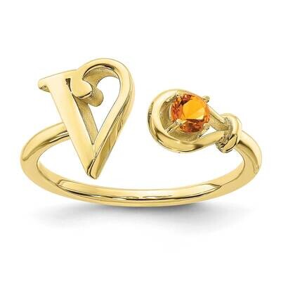 Letter V with Birthstone Ring 10k Gold 10XNR81VY, MPN: 10XNR81VY, 191101993855