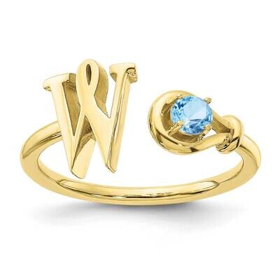 Letter W with Birthstone Ring 10k Gold 10XNR81WY, MPN: 10XNR81WY, 191101993862