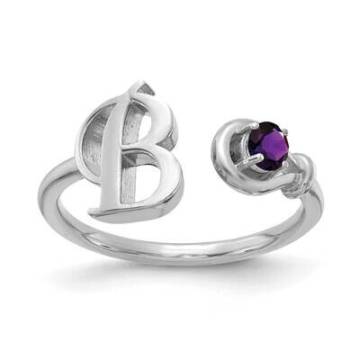 B Ring with 3.0mm Birthstone 10k White Gold 10XNR81BW, MPN: 10XNR81BW, 191101993398