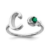 C Ring with 3.0mm Birthstone 10k White Gold 10XNR81CW, MPN: 10XNR81CW, 191101993404