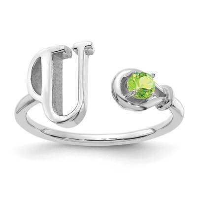 Letter U with Birthstone Ring 10k White Gold 10XNR81UW, MPN: 10XNR81UW, 191101993589