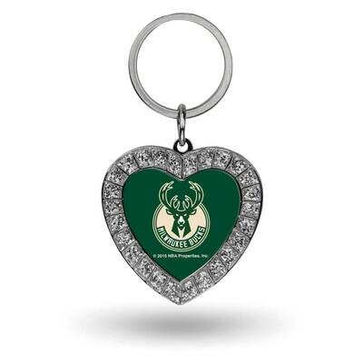 NBA Milwaukee Bucks Rhinestone Heart Key Chain GC7916, MPN: GC7916, 94746936945