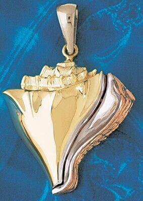 Dazzlers Jewelry Seashell Shell Tri-Color Three Tone Pendant Necklace Charm Bracelet in Yellow, Whi…