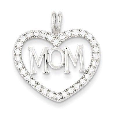 Heart MOM Pendant Sterling Silver Diamond QC5994, MPN: QC5994, 883957913933