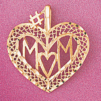 Dazzlers Jewelry Number 1 Mom Heart Pendant Necklace Charm Bracelet in Yellow, White or Rose Gold 3…