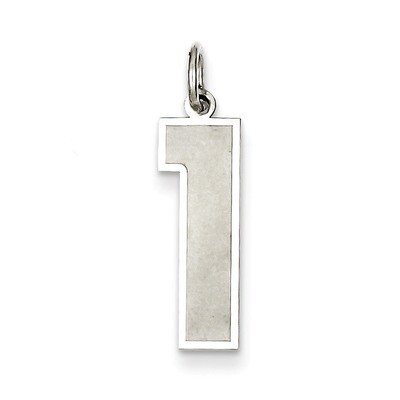 Number 1 Pendant Sterling Silver Satin QPP01, MPN: QPP01, 883957533650