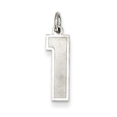 Medium Satin Number 1 Pendant Sterling Silver QPM01, MPN: QPM01, 883957126333