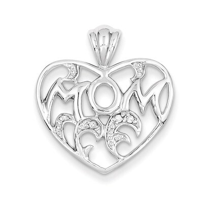 Diamond Mom Heart Pendant Sterling Silver QP1362, MPN: QP1362, 883957958842