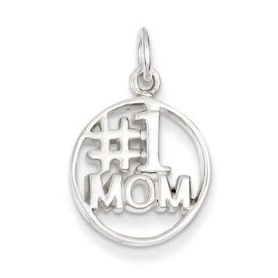 Round Polished #1 Mom Pendant Sterling Silver QC6763, MPN: QC6763, 883957529301