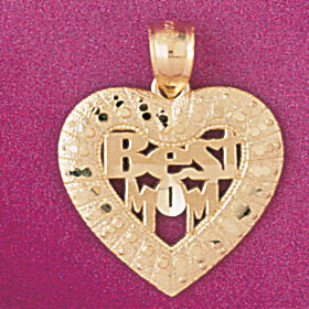 Dazzlers Jewelry Best Mom Heart Pendant Necklace Charm Bracelet in Yellow, White or Rose Gold 4098,…
