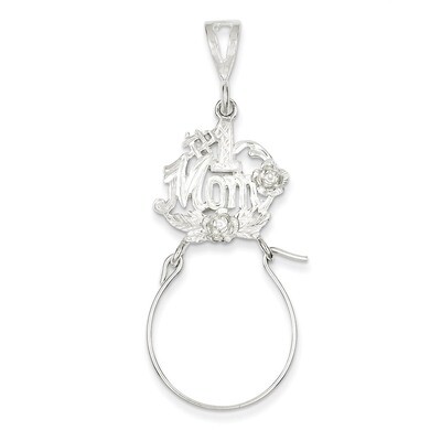 #1 Mom Charm Holder Sterling Silver QC558, MPN: QC558, 883957913292