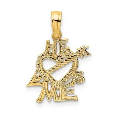 He Loves Me Heart Charm 14k Gold D3884, MPN: D3884, 637218026555