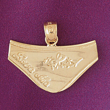 Dazzlers Jewelry Love Me Baby Diaper Pendant Necklace Charm Bracelet in Yellow, White or Rose Gold …