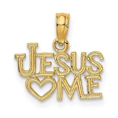 Jesus Heart Me Charm 14k Gold Polished &amp; Engraved K8379, MPN: K8379, 637218016600