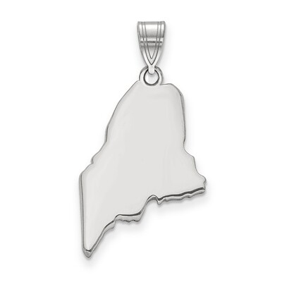Maine State Pendant Charm 14k White Gold Engravable XNA707W-ME, MPN: XNA707W-ME, 886774753539