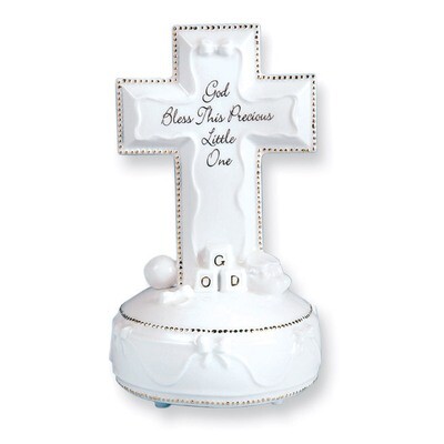 Porcelain Jesus Loves Me Musical Baby Cross GL5411, MPN: GL5411, 89945121964