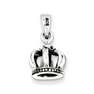 Crown Pendant Antiqued Sterling Silver QC5061, MPN: QC5061, 883957912110
