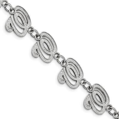 MLB Washington Nationals Logo with 1.5 In Extender Link Bracelet Stainless Steel ST515NAT, MPN: ST5…