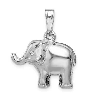 Polished Elephant Pendant Sterling Silver Rhodium-plated QC9627, MPN: QC9627, 886774118734