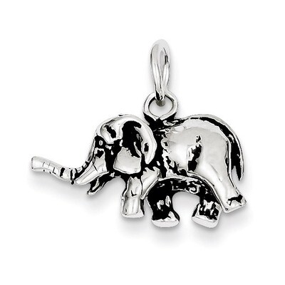 Elephant Charm Antiqued Sterling Silver QC7876, MPN: QC7876, 883957547053